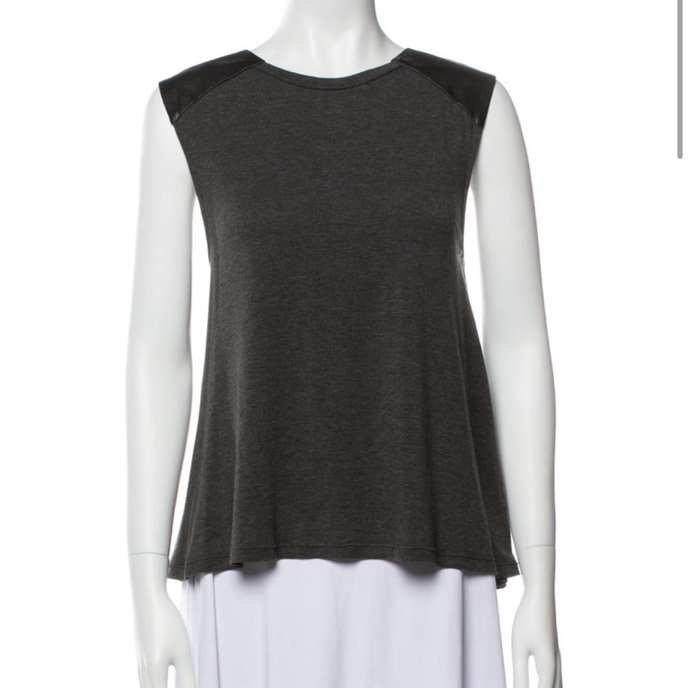 Alice + Olivia Leather Embellished Tank